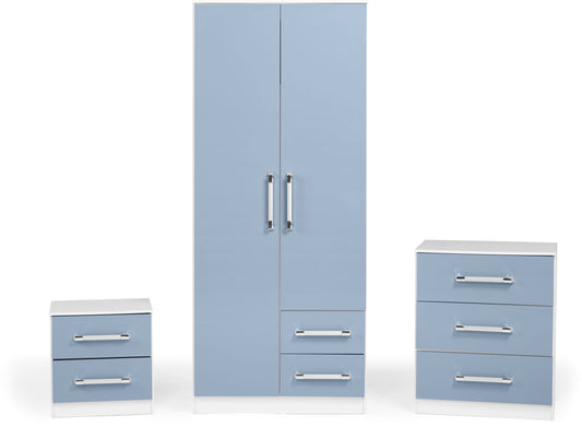 Jasper Bedroom Set - White/Blue Gloss