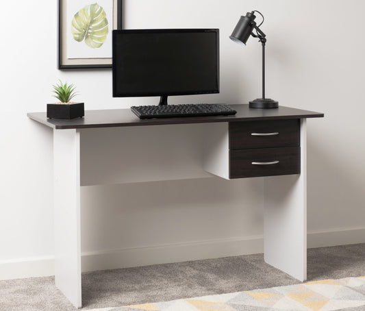 Jenny 2 Drawer Study Desk - Wenge/White