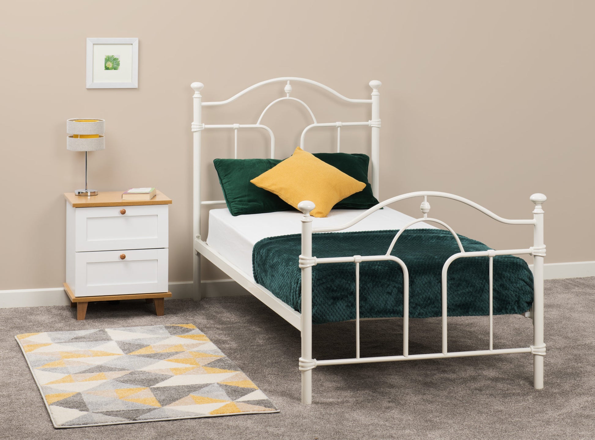 Keswick 3' Single Bed - Cream