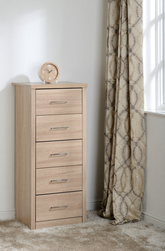 LISBON_5_DRAWER_NARROW_CHEST_LIGHT_OAK_EFFECT_VENEER_06.jpg