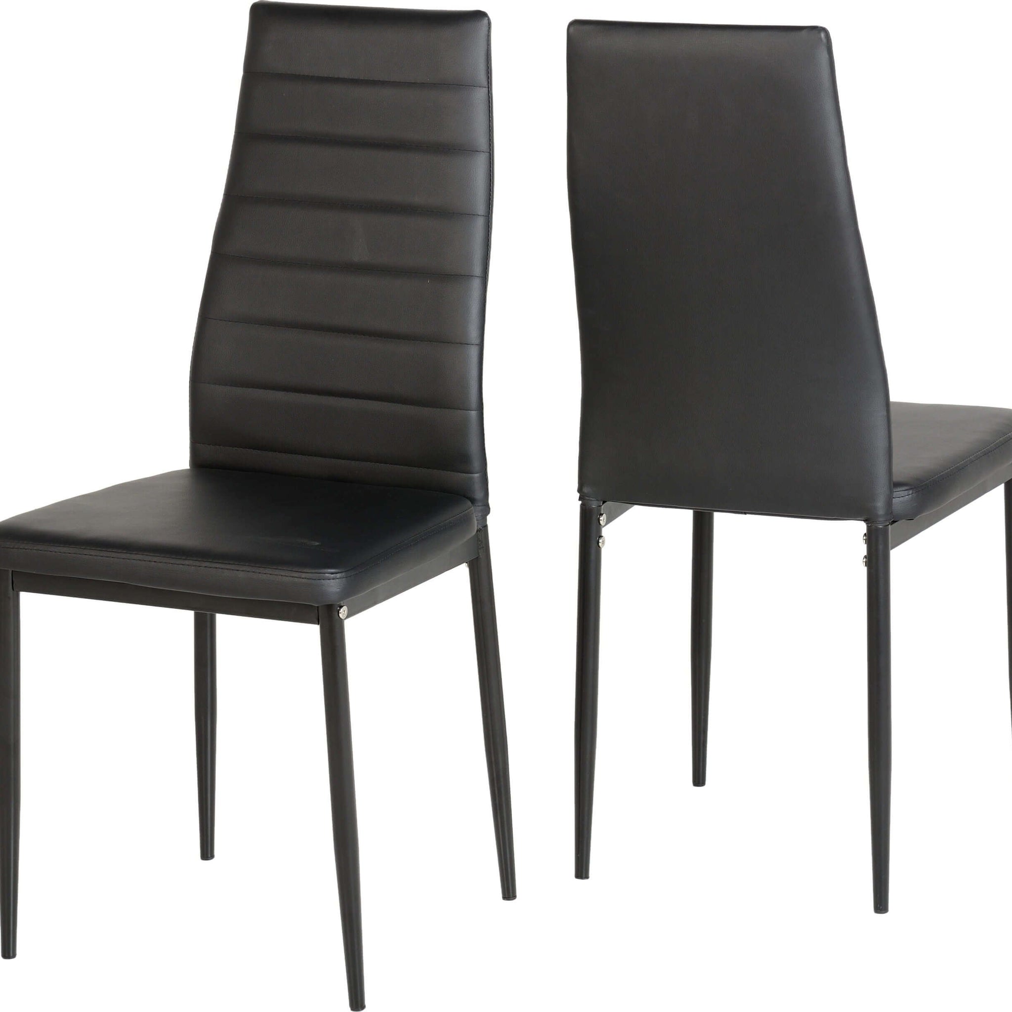 Abbey Chair x 2 Black Faux Leather- The Right Buy Store