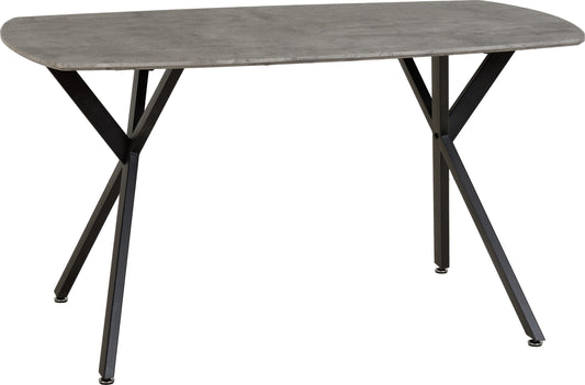 Athens Rectangular Dining Table- Concrete Effect/Black- The Right Buy Store