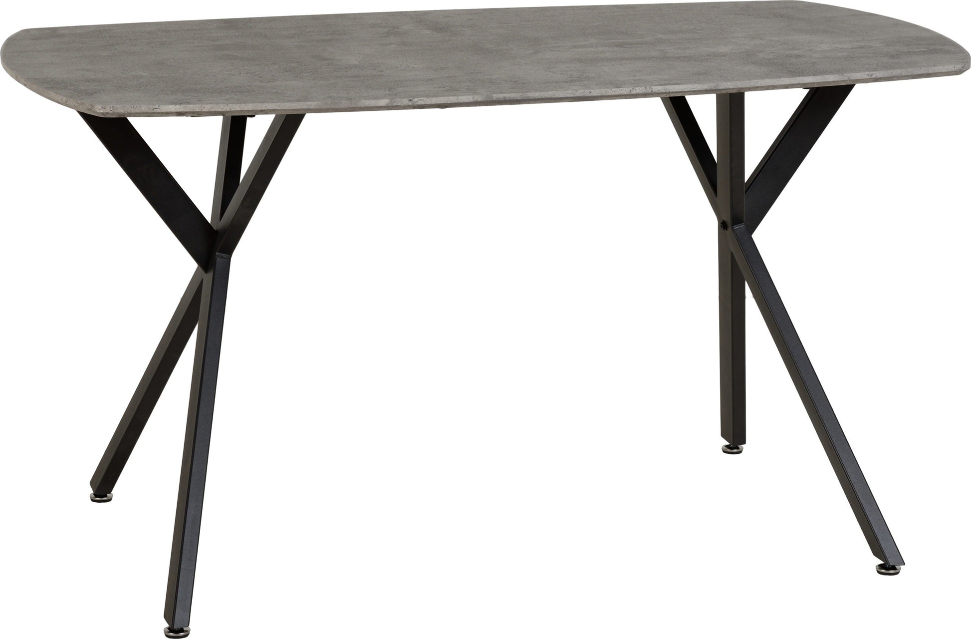 Athens Rectangular Dining Table  Concrete Effect/Black