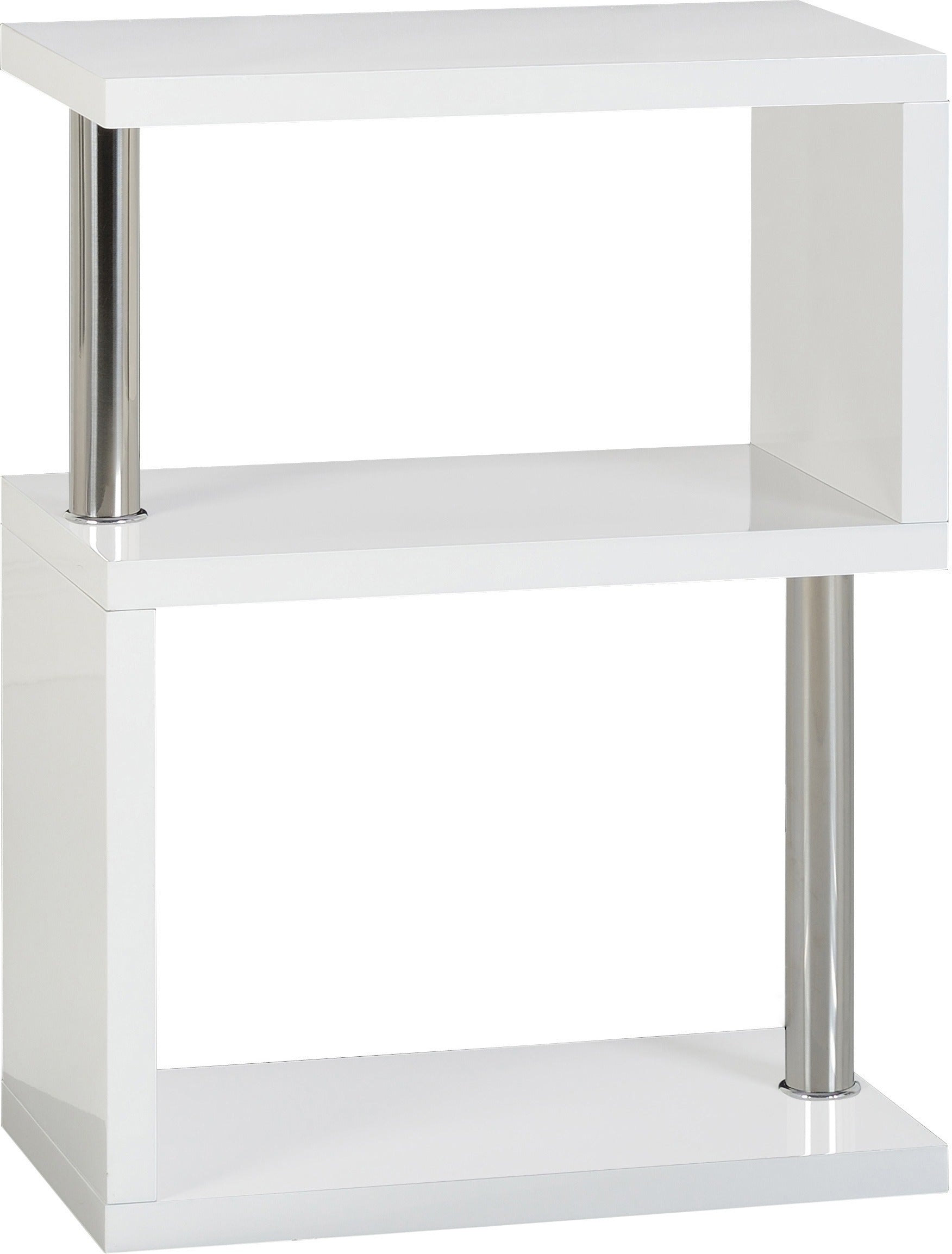 Charisma 3 Shelf Unit - White Gloss/Chrome - The Right Buy Store