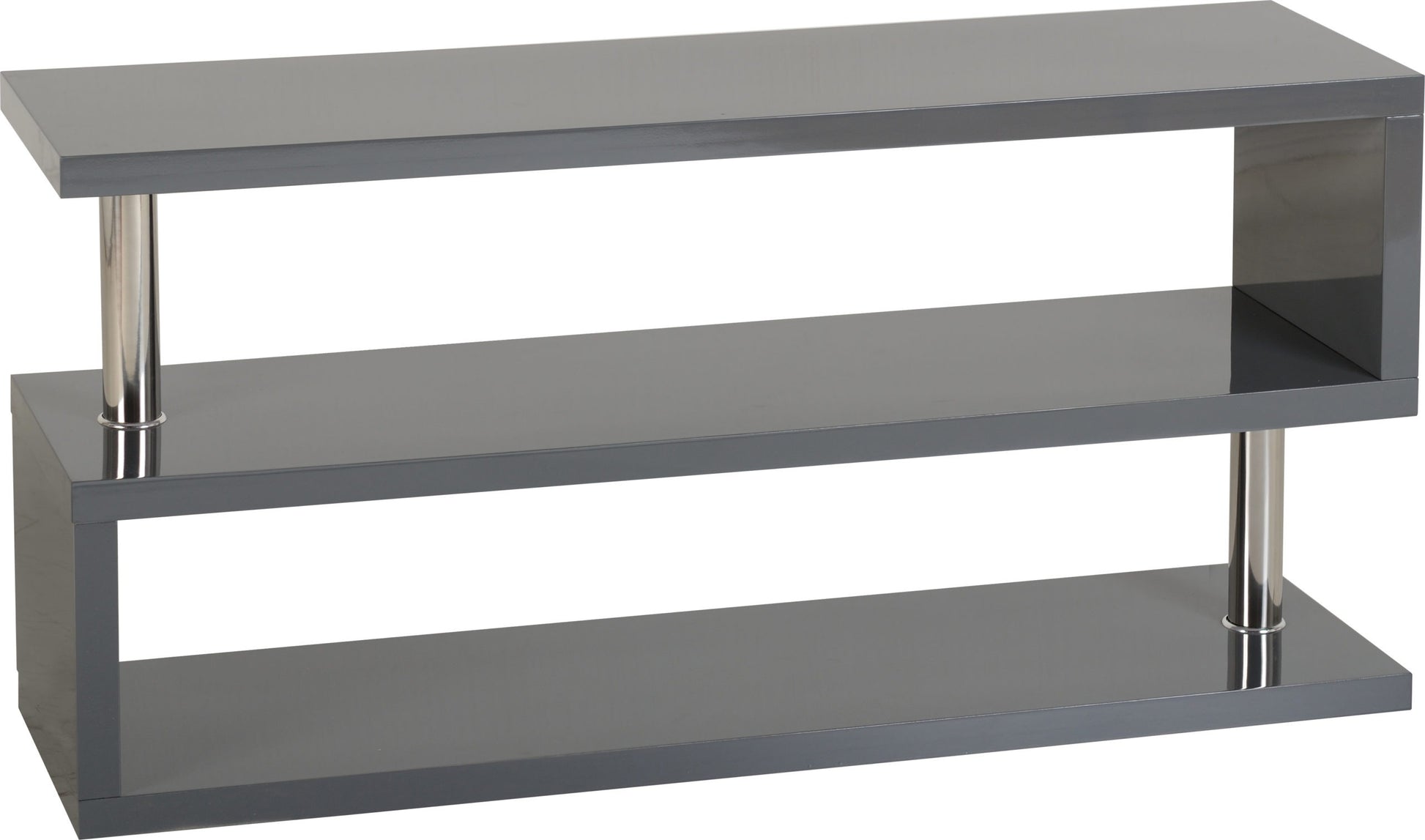 Charisma TV Stand - Grey Gloss/Chrome - The Right Buy Store