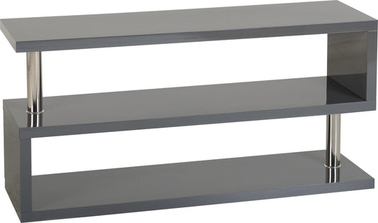 Charisma TV Stand - Grey Gloss/Chrome - The Right Buy Store