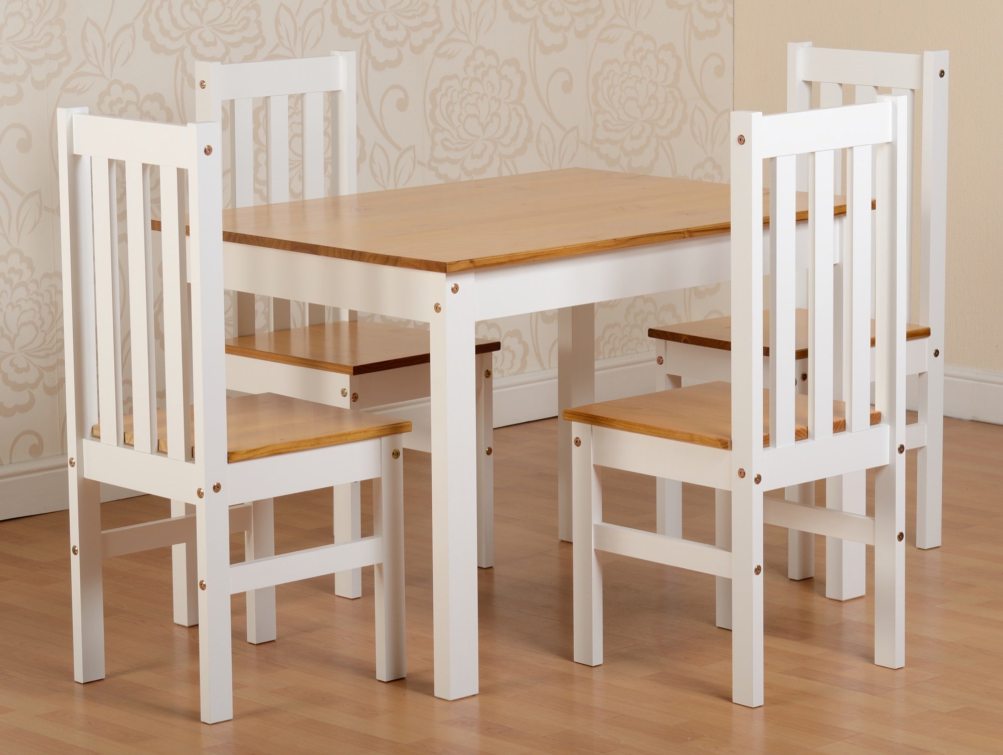 Ludlow 1+4 Dining Set - White/Oak Lacquer – The Right Buy Store