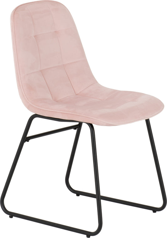 Lukas Chair - Baby Pink Velvet (Pair)