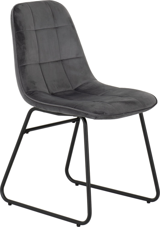 Lukas Chair - Grey Velvet (Pair)
