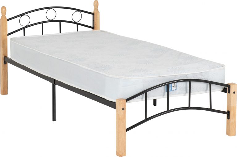 Luton 3' Single Bed - Natural/Black