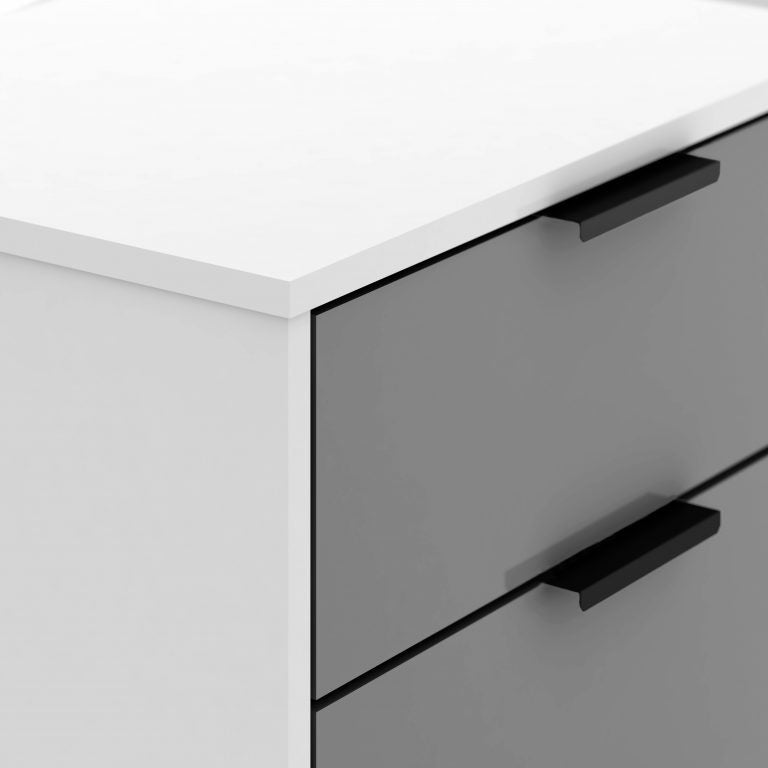 Madrid 5 Drawer Chest - Grey/White Gloss