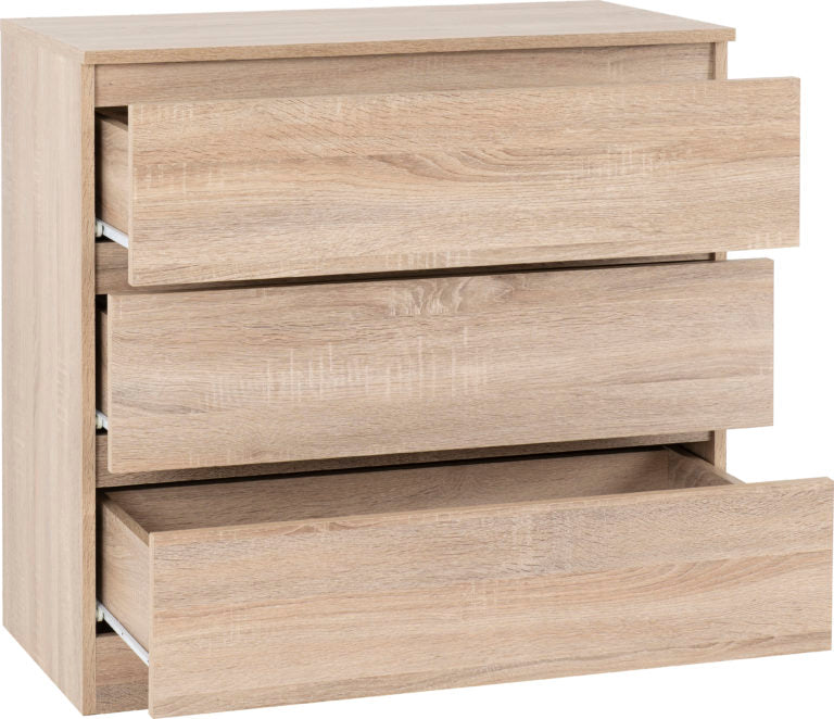 Malvern 3 Drawer Chest Sonoma Oak Effect - The Right Buy Store