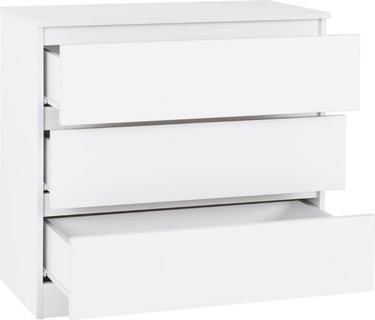 Malvern 3 Drawer Chest White - The Right Buy Store
