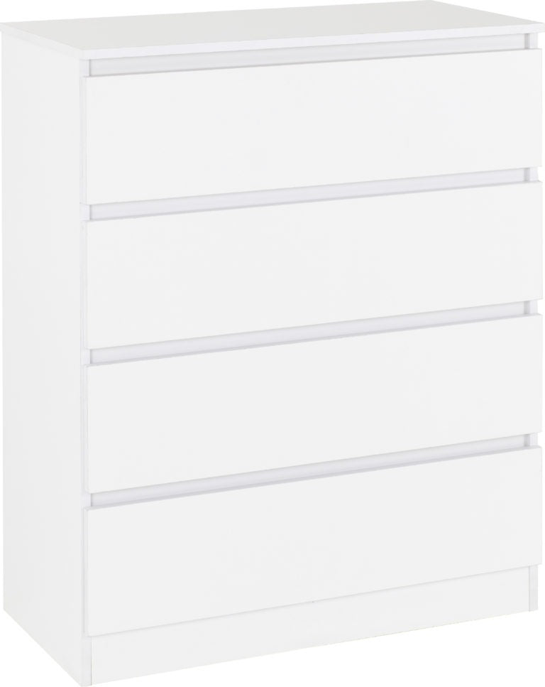 Malvern 4 Drawer Chest White- The Right Buy Store