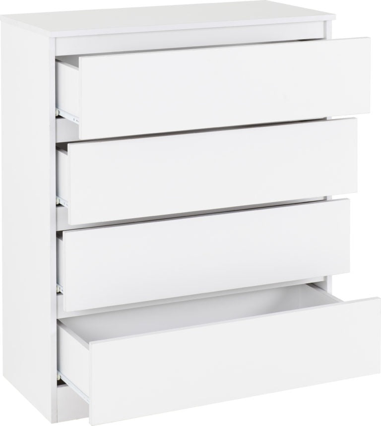 Malvern 4 Drawer Chest White- The Right Buy Store