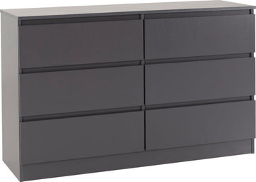 Malvern 6 Drawer Chest Grey- The Right Buy Store