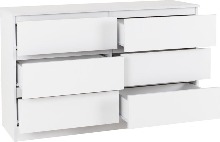 Malvern 6 Drawer Chest White- The Right Buy Store