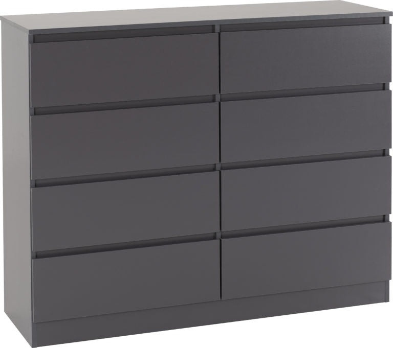 Malvern 8 Drawer Chest - Grey