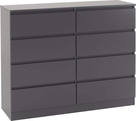 Malvern 8 Drawer Chest - Grey