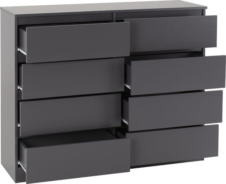 Malvern 8 Drawer Chest - Grey