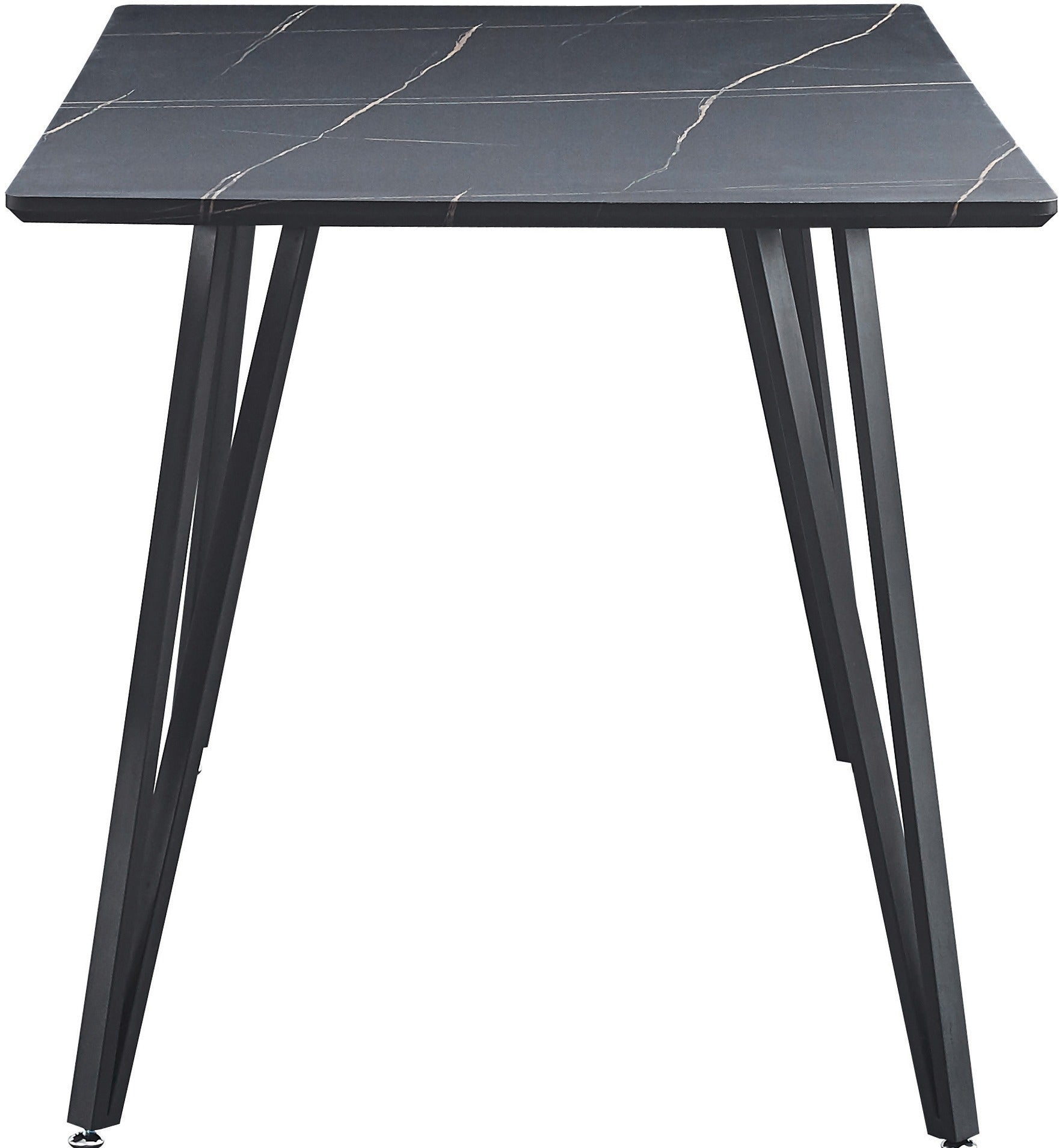 Marlow Dining Set - Black Marble Effect/Black/Grey Velvet