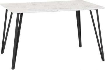 Marlow Dining Table - White Marble Effect/Black