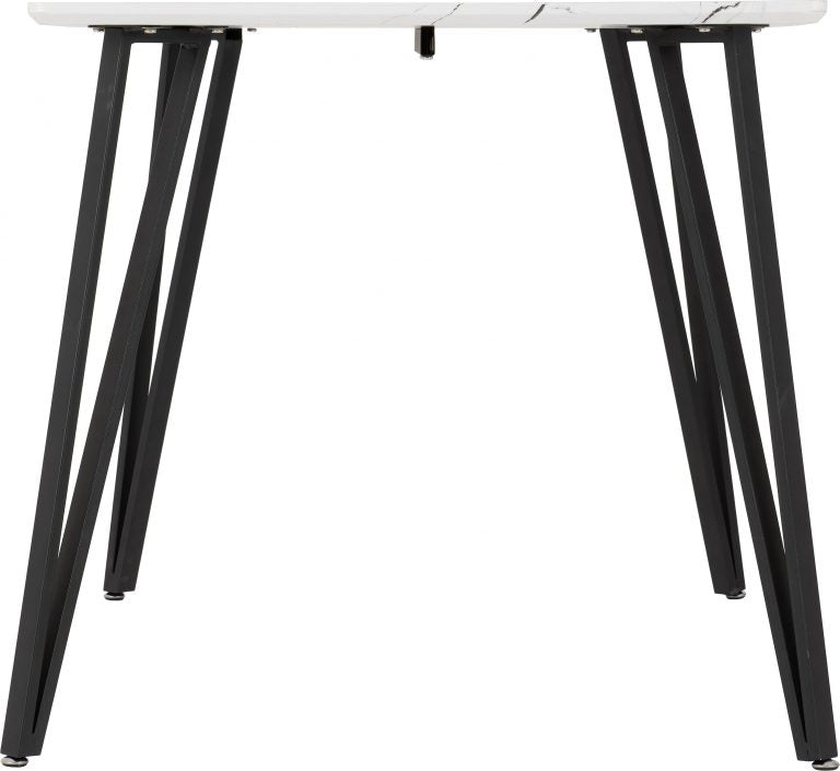 Marlow Dining Table - White Marble Effect/Black