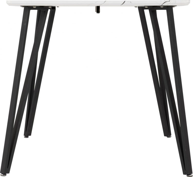 Marlow Dining Set - White Marble Effect/Black/Black Velvet