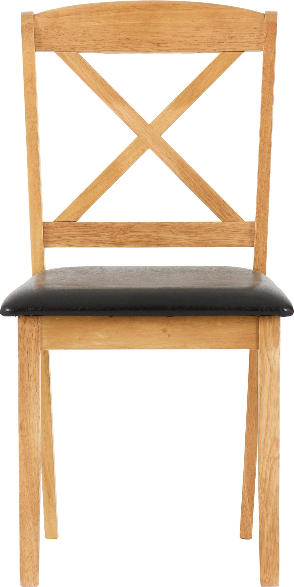 Mason Chair (Pair) - Oak Varnish/Brown Faux Leather