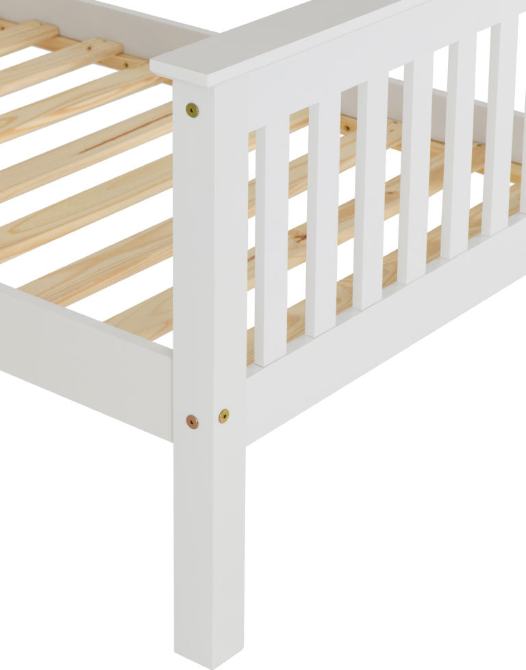 Monaco 3' Bed High Foot End - White