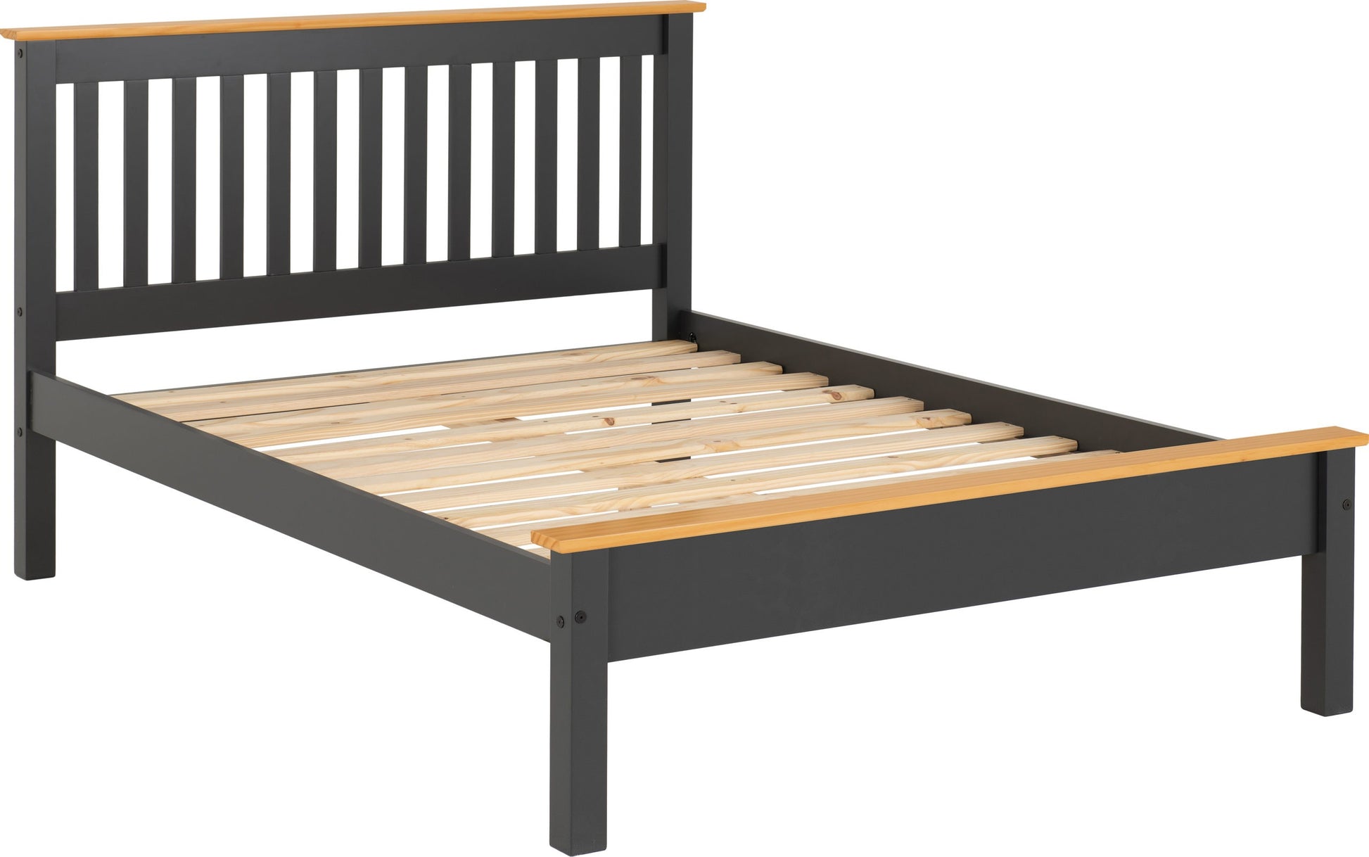 Monaco 5' King Bed Low Foot End - Grey/Oak Effect