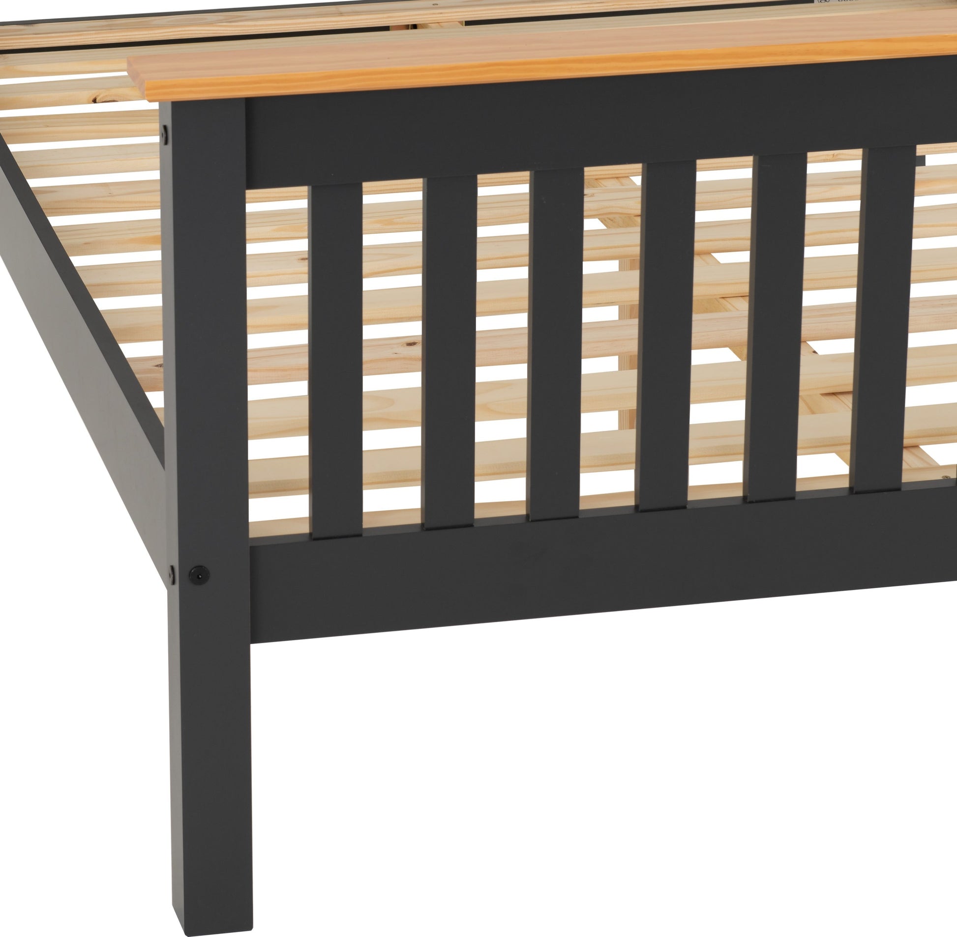 Monaco 4'6" Bed High Foot End - Grey/Oak Effect