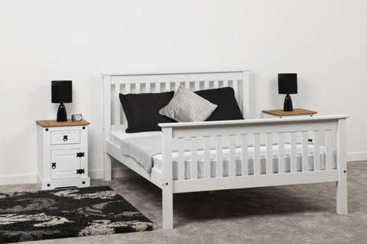 Monaco 4' Bed High Foot End - White