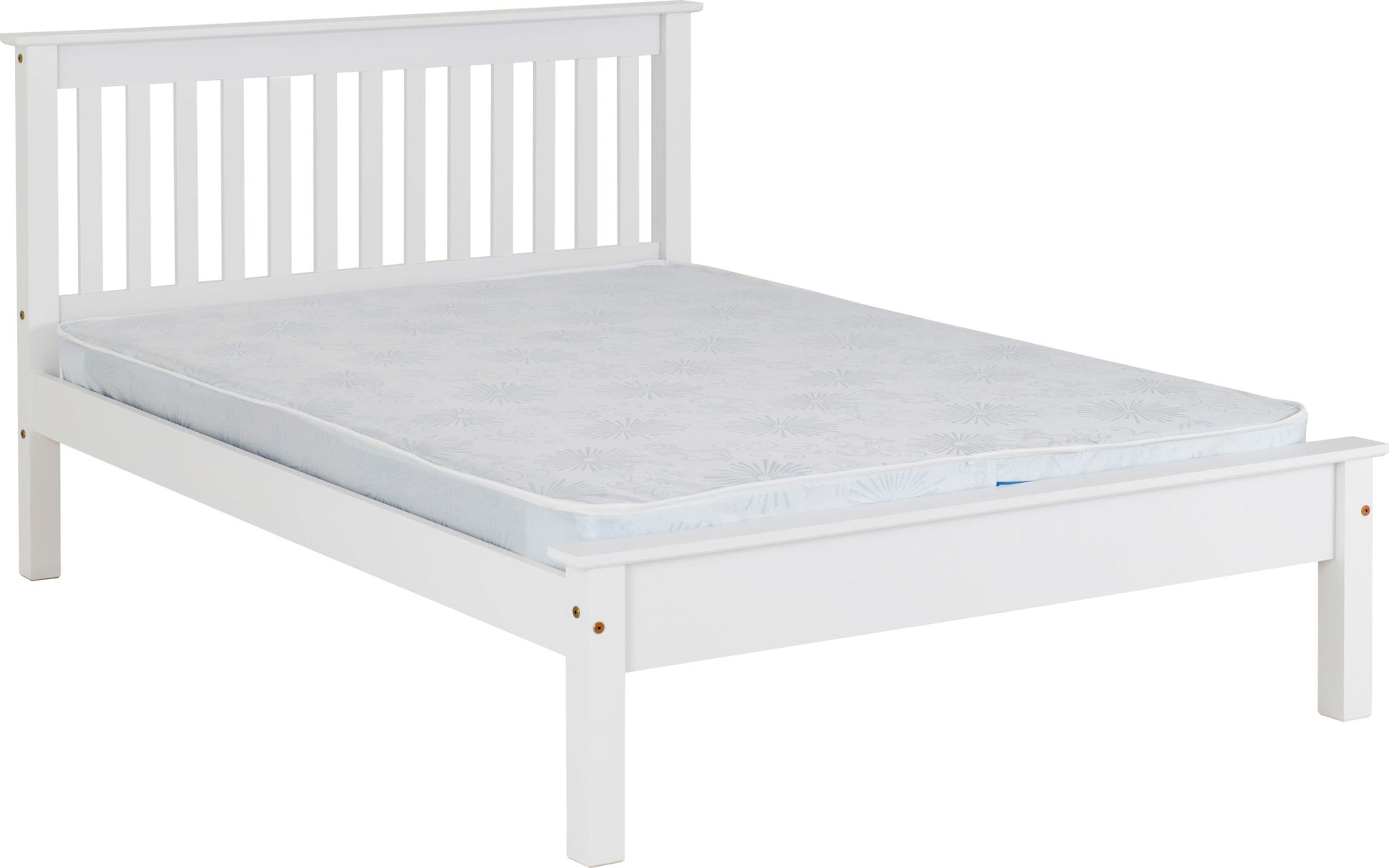 Monaco 4'6" Bed Low Foot End - White