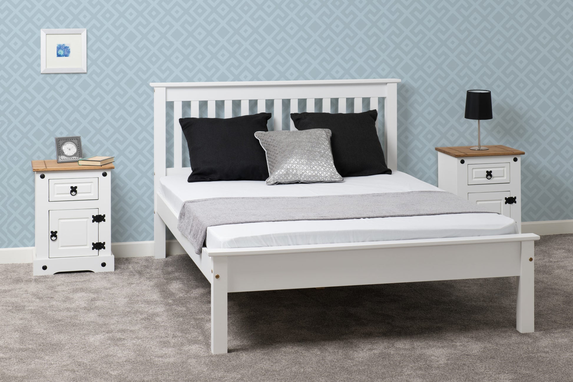 Monaco 4'6" Bed Low Foot End - White