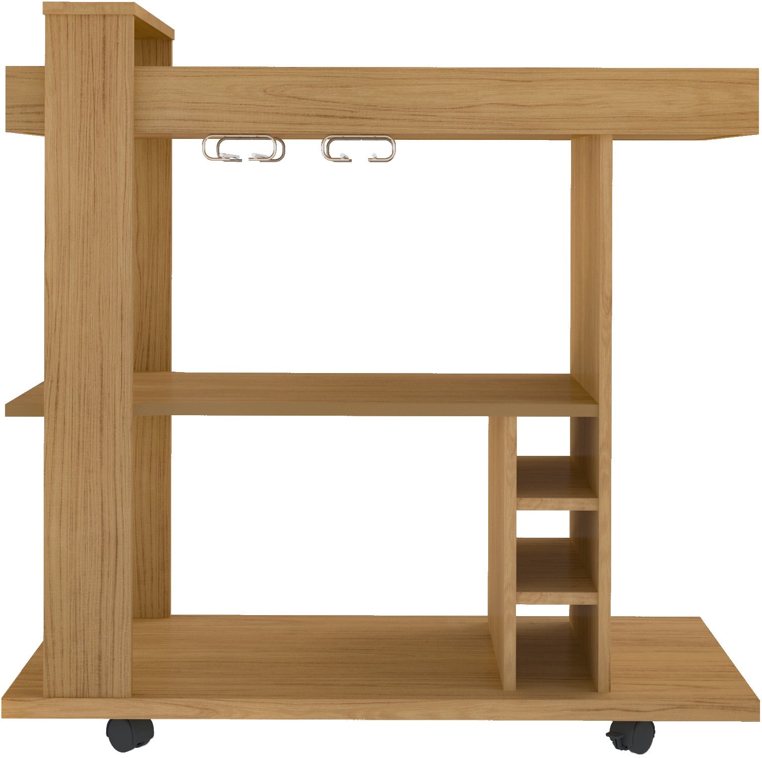 Naples Breakfast Bar/Drinks Cart- Oak Effect- The Right Buy Store