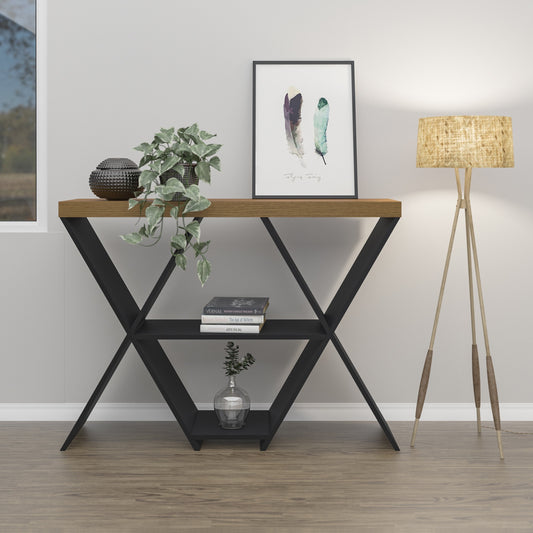 Naples Console Table- Black/Pine Effect