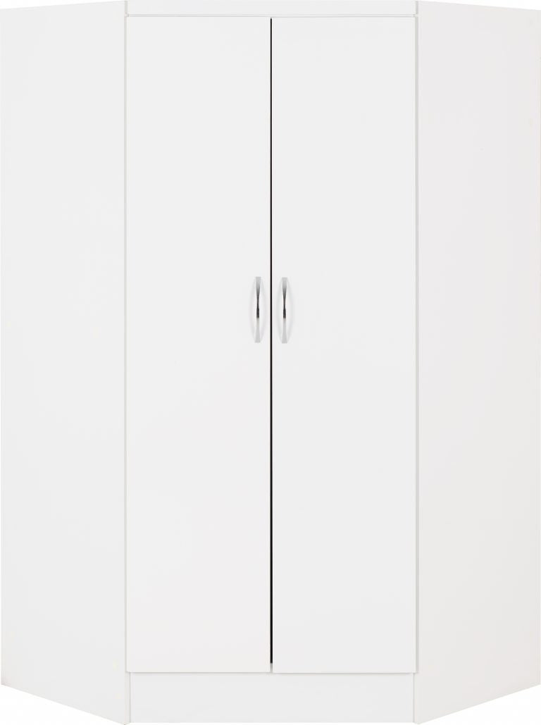 Nevada 2 Door Corner Wardrobe - White Gloss