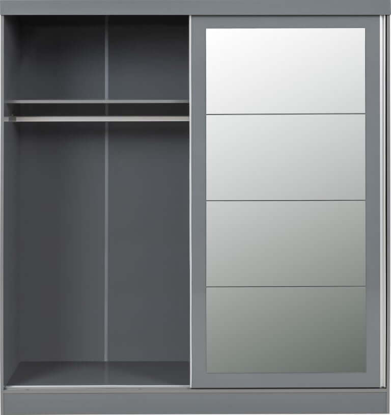Nevada 2 Door Sliding Wardrobe - Grey Gloss
