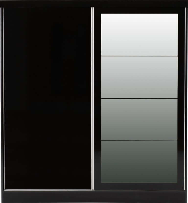 Nevada 2 Door Sliding Wardrobe - Black Gloss