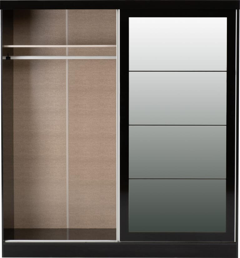 Nevada 2 Door Sliding Wardrobe - Black Gloss