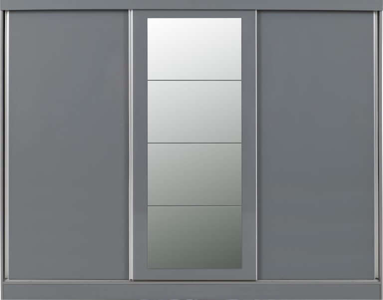 Nevada 3 Door Sliding Wardrobe - Grey Gloss