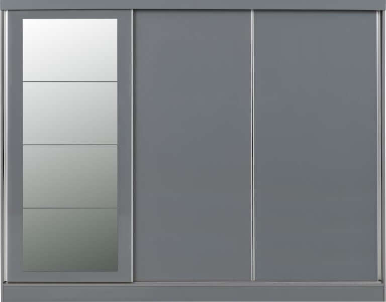 Nevada 3 Door Sliding Wardrobe - Grey Gloss