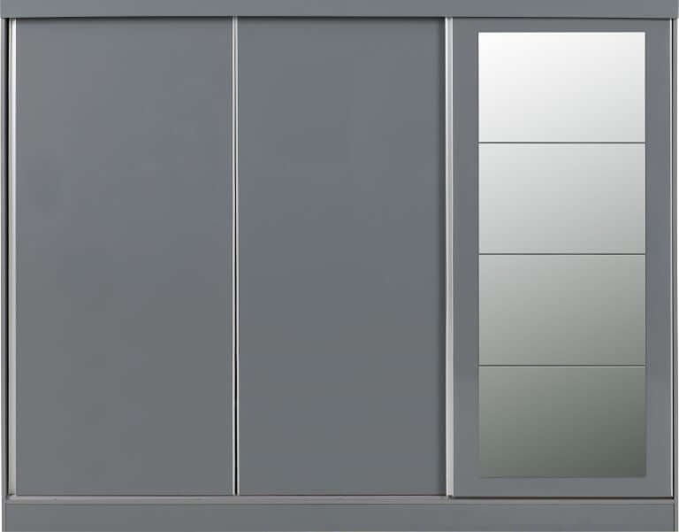 Nevada 3 Door Sliding Wardrobe - Grey Gloss