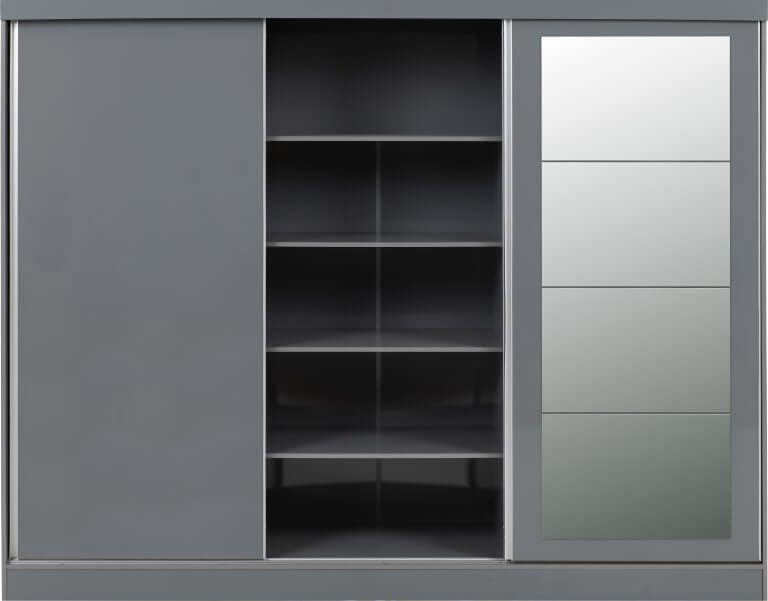 Nevada 3 Door Sliding Wardrobe - Grey Gloss