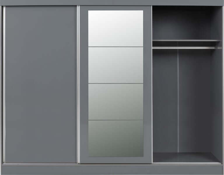 Nevada 3 Door Sliding Wardrobe - Grey Gloss