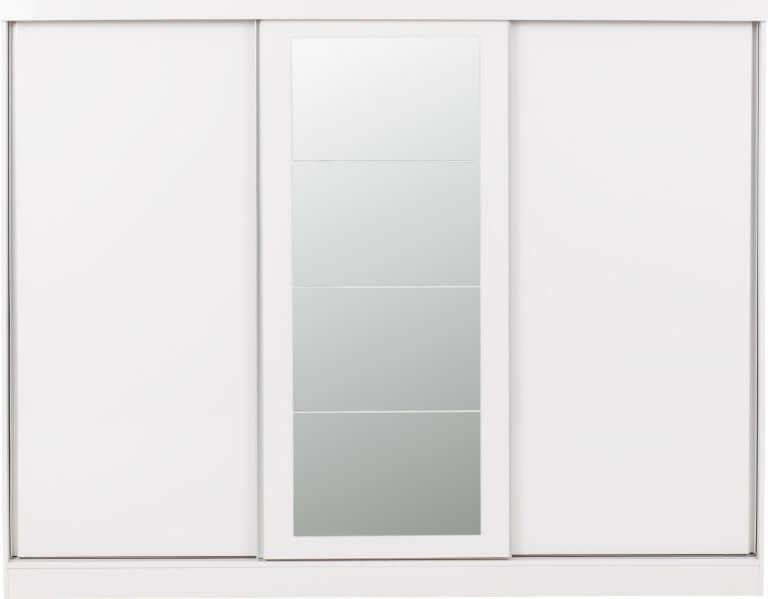 Nevada 3 Door Sliding Wardrobe - White Gloss