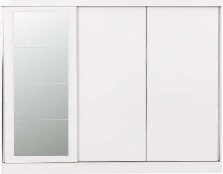 Nevada 3 Door Sliding Wardrobe - White Gloss