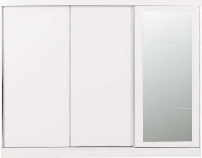 Nevada 3 Door Sliding Wardrobe - White Gloss