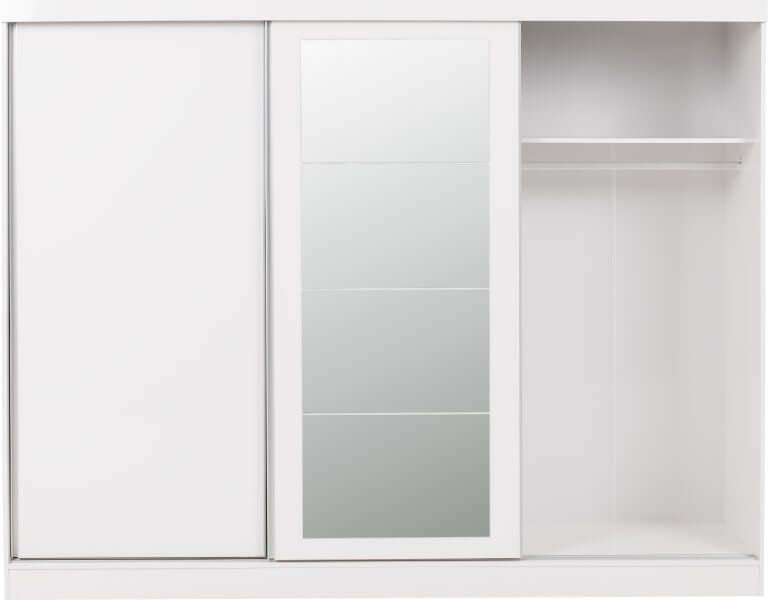 Nevada 3 Door Sliding Wardrobe - White Gloss